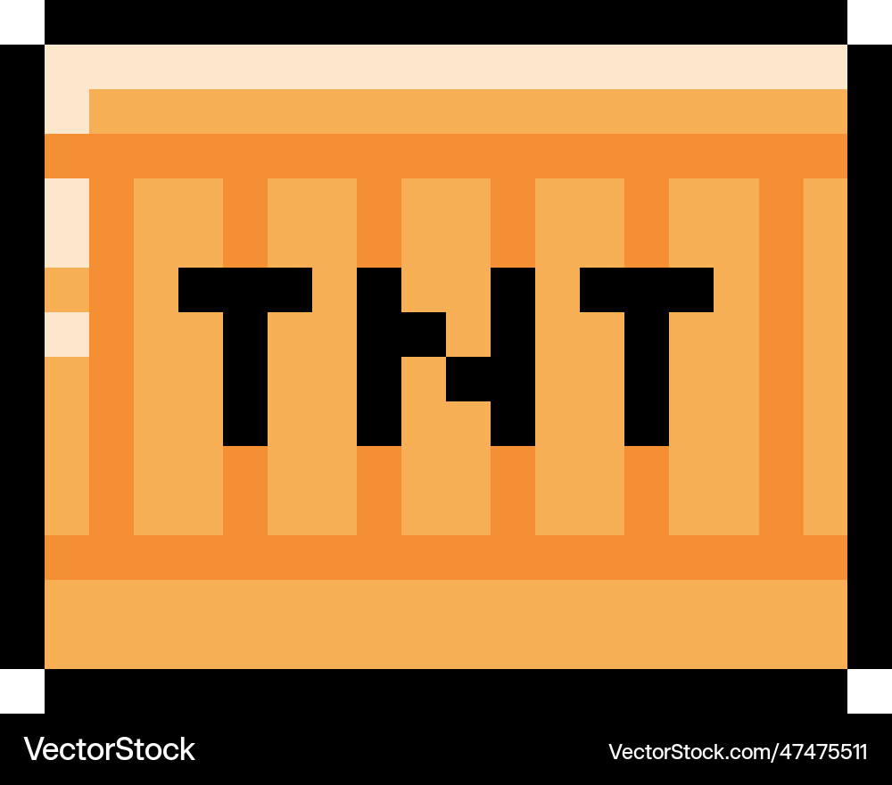 Pixel 8-bit tnt dynamite object as video game Vector Image