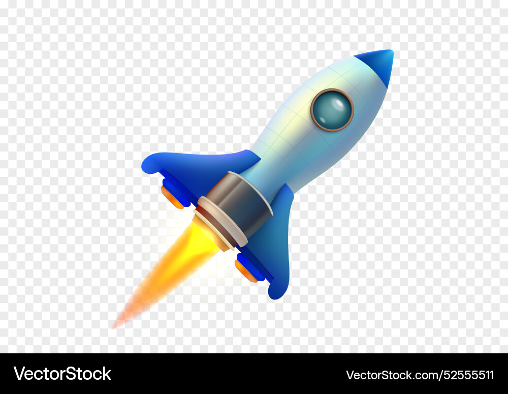 Rocket on transparent background startup object Rocket on transparent background startup object vector image