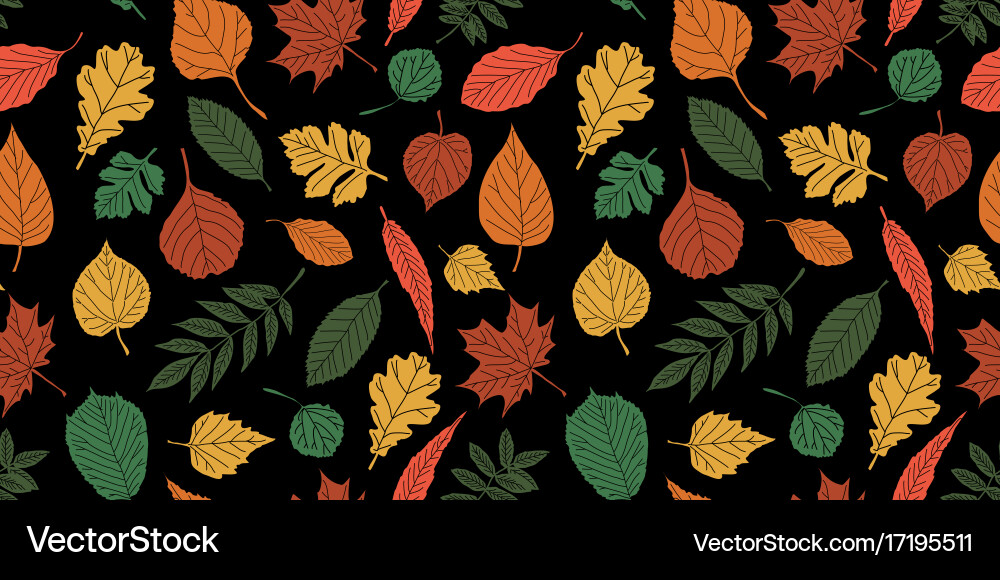 Seamless pattern with leafautumn leaf background Vector Image