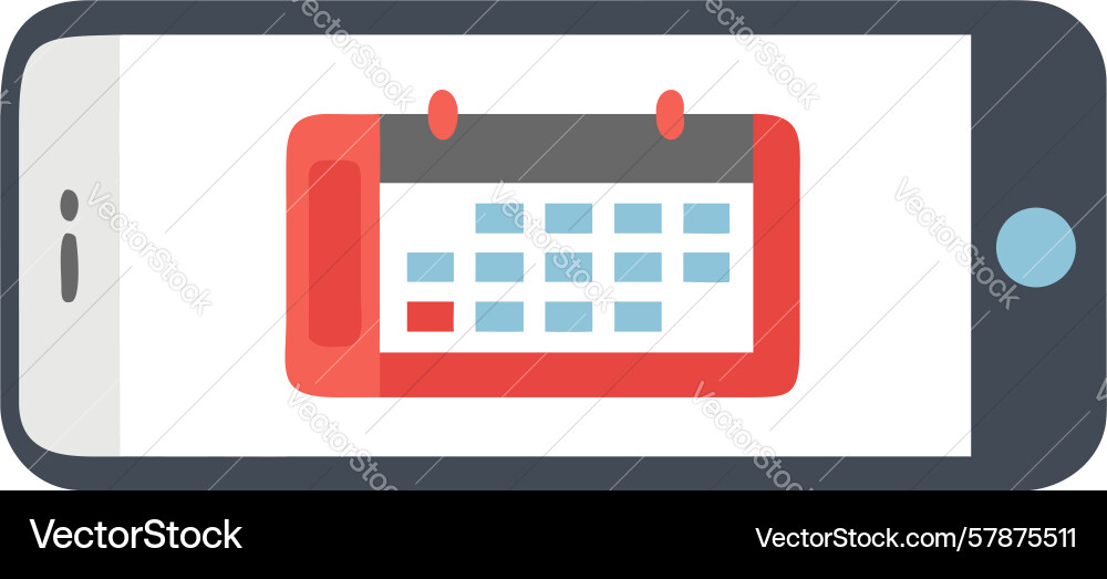 Smartphone with calendar icon event scheduling Vector Image