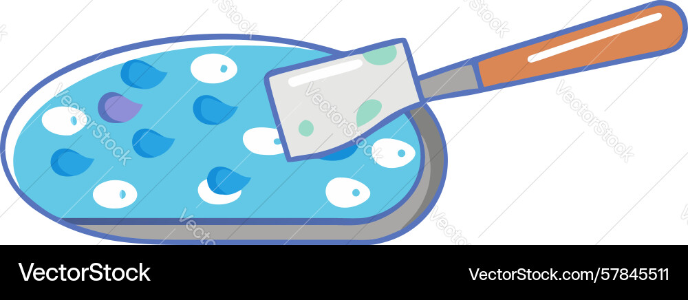 Spatula with artistic paint blobs and creative Vector Image
