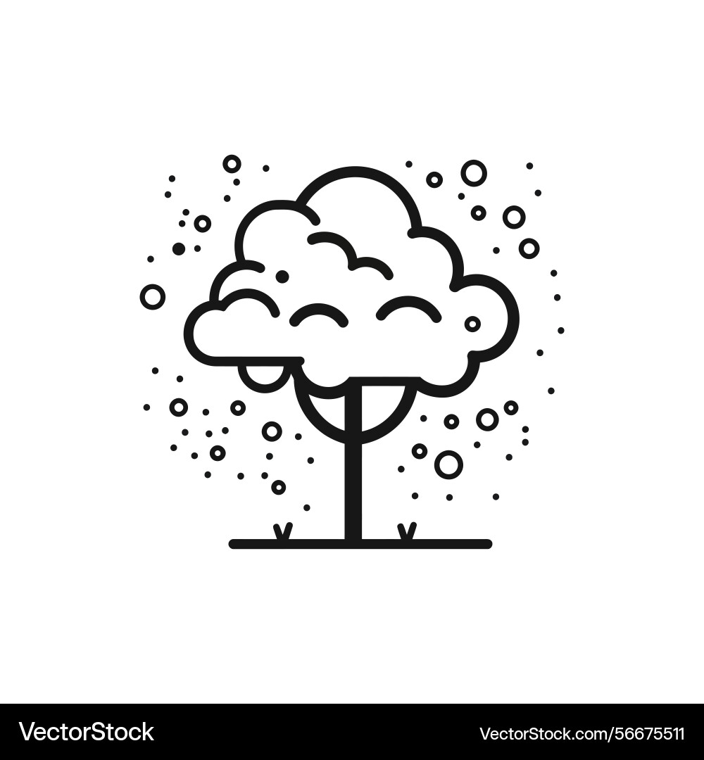 Stylized tree icon with dots and circles Vector Image