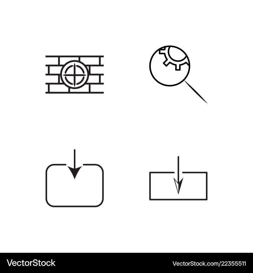 Web simple outlined icons set Vector Image
