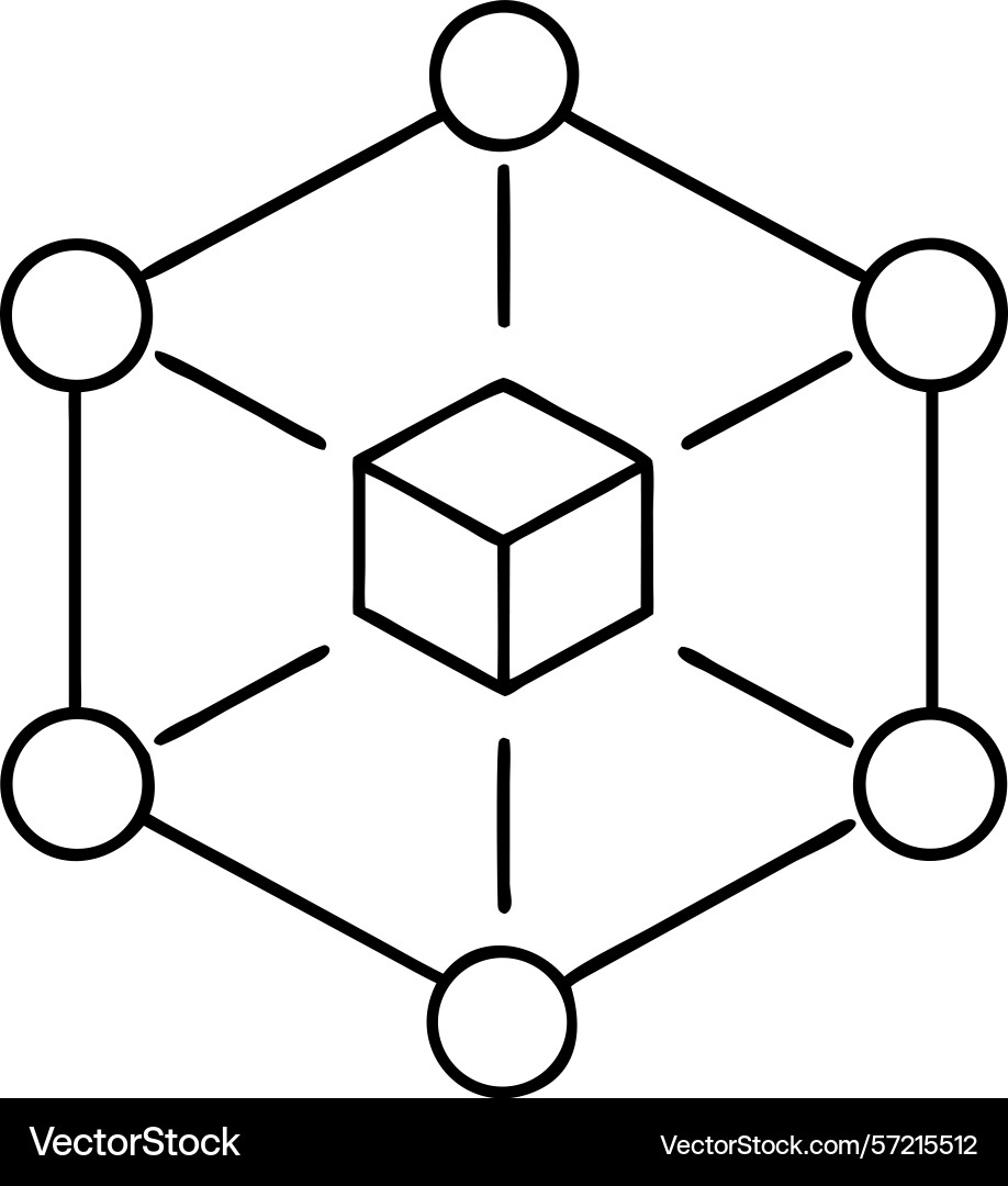 A blockchain network concept representing vector image