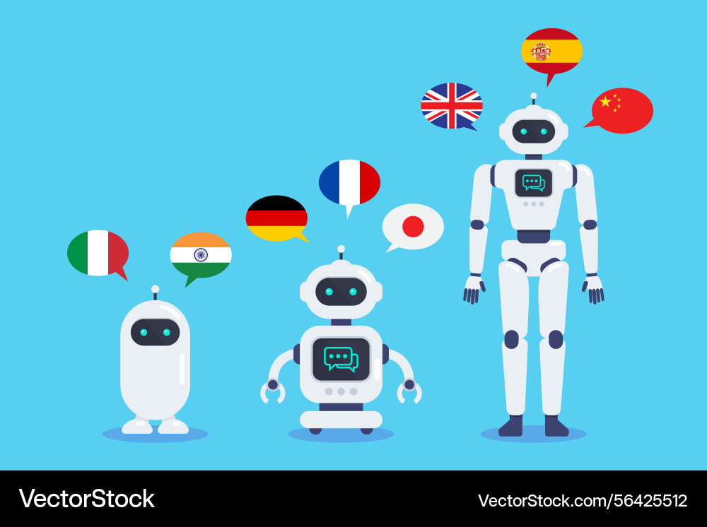 Artificial intelligence chatbots translator Artificial intelligence chatbots translator vector image