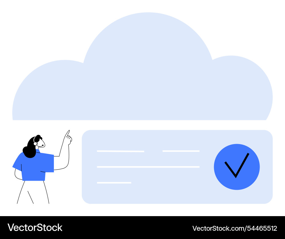 Cloud computing concept with person pointing Vector Image