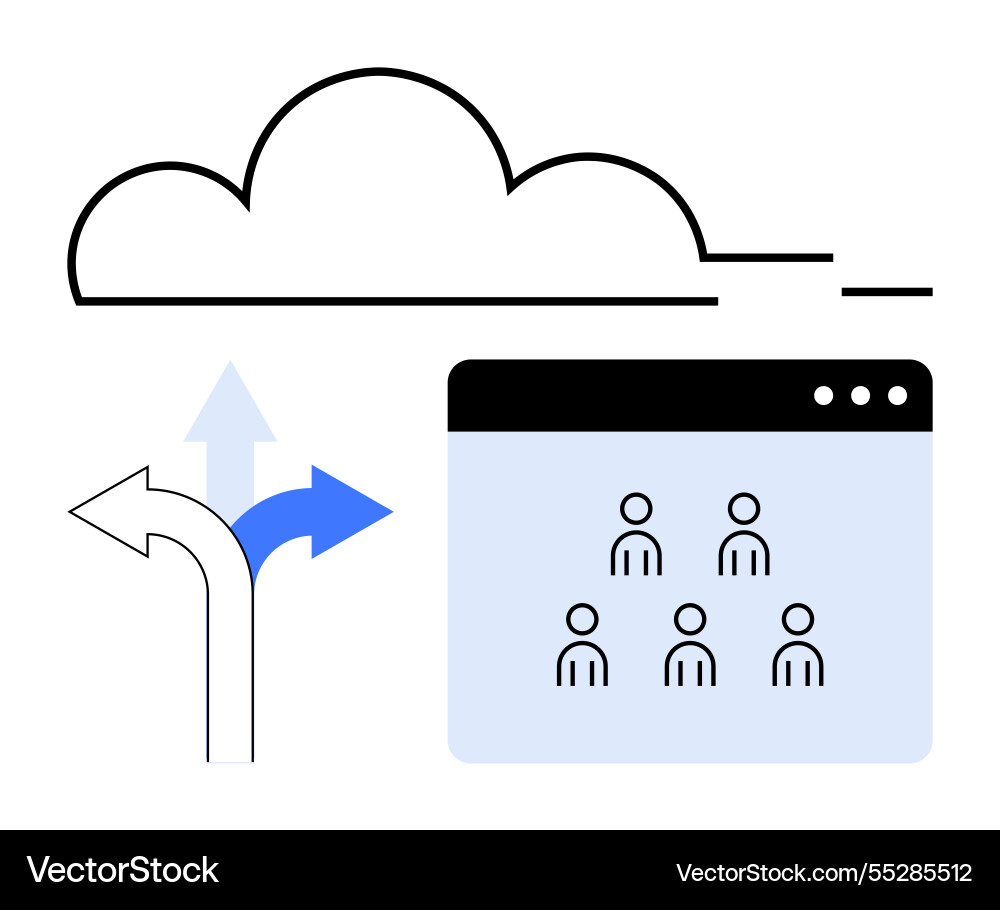 Cloud storage user management and decision Cloud storage user management and decision Vector Image
