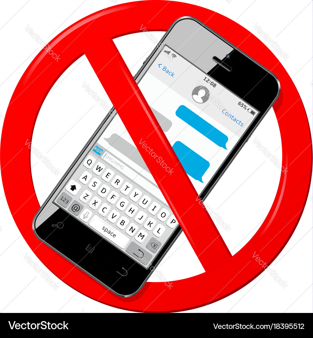 Do not send messages use mobile phone vector image