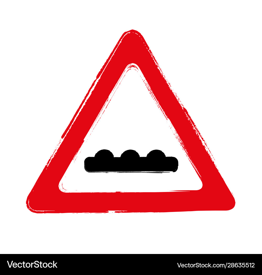 Grunge Bumpy Road Sign Vector Image
