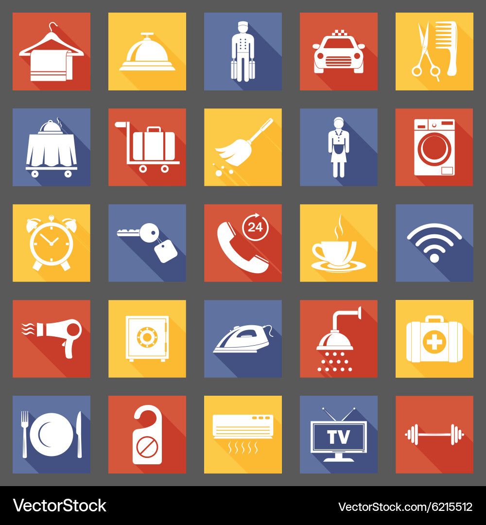 Hotel icons set Vector Image