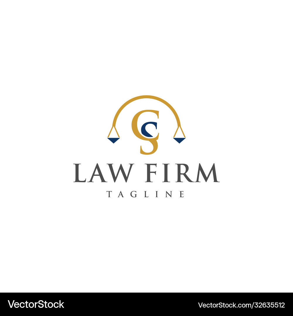 Law Firm Logo Concept - Scales of Justice Vector Image