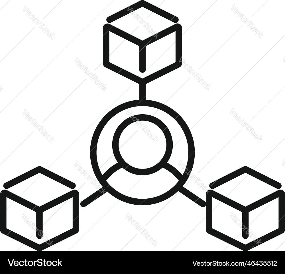Mining key icon outline block chain Mining key icon outline block chain vector image