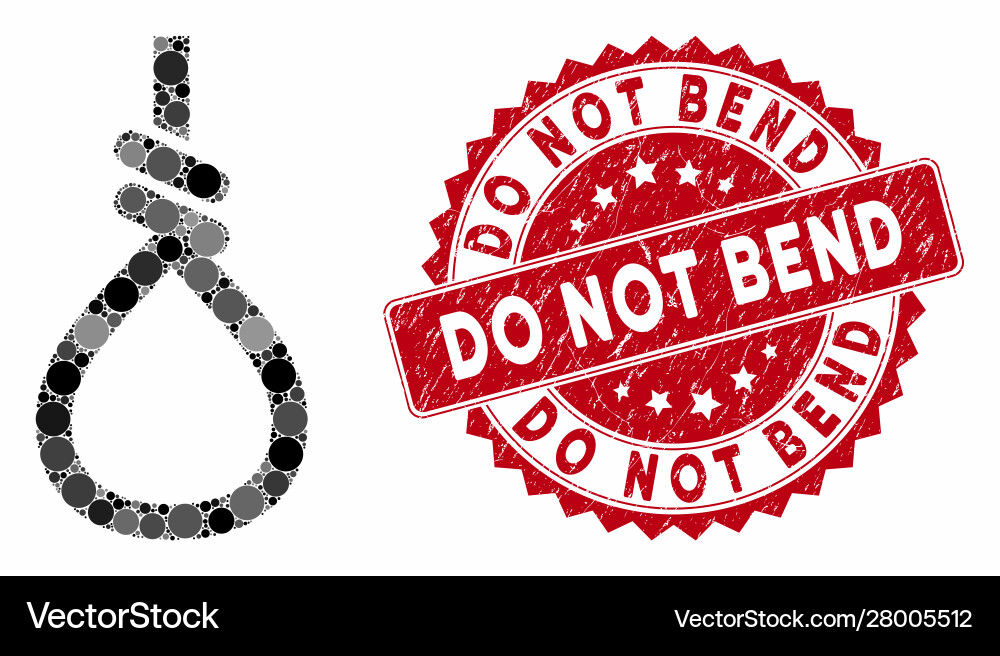 Mosaic loop knot with textured do not bend seal Vector Image