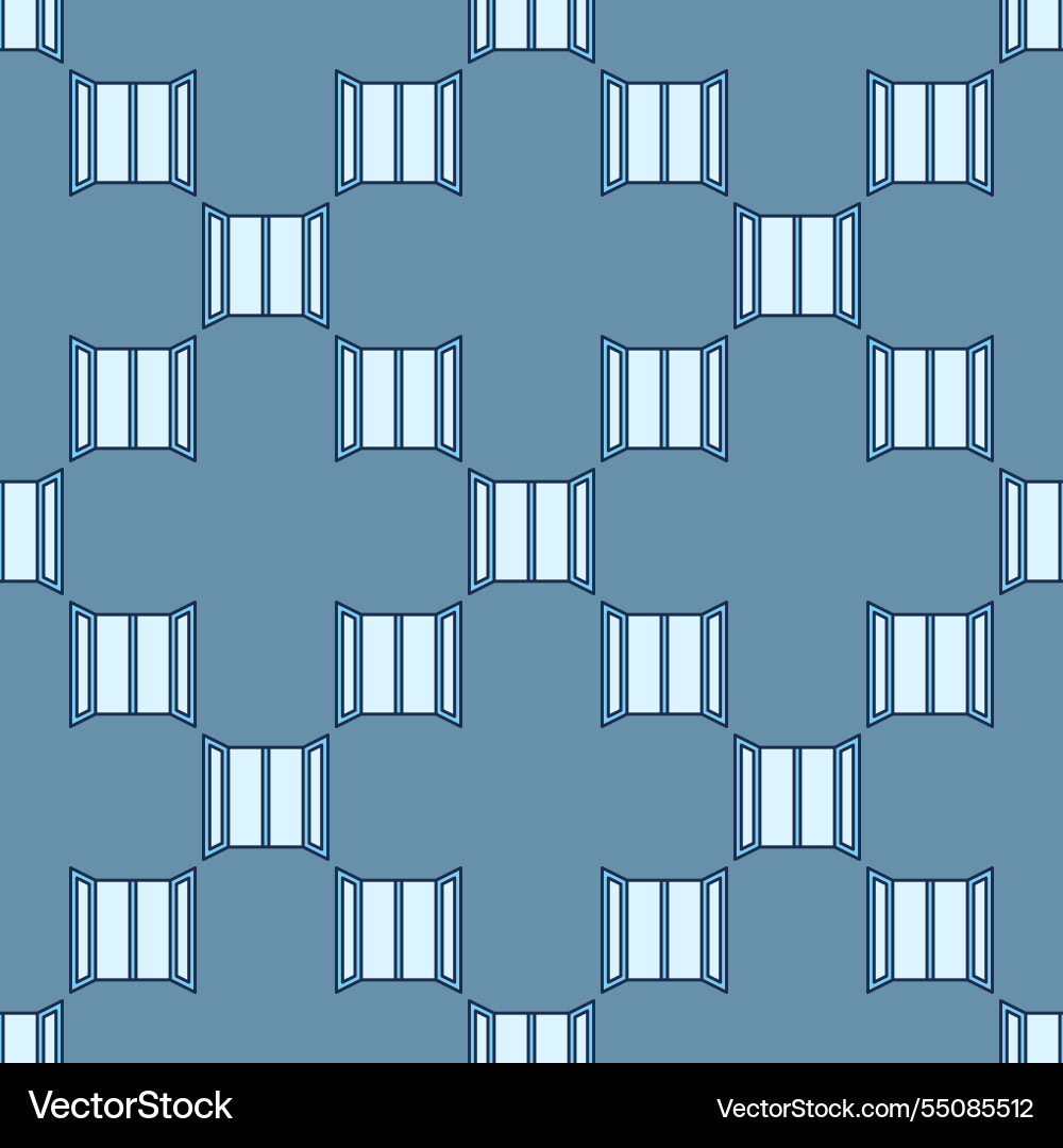 Opened window colored seamless pattern Opened window colored seamless pattern vector image