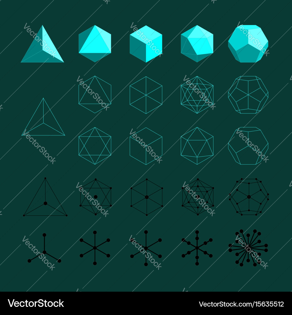 Platonic solids Royalty Free Vector Image - VectorStock