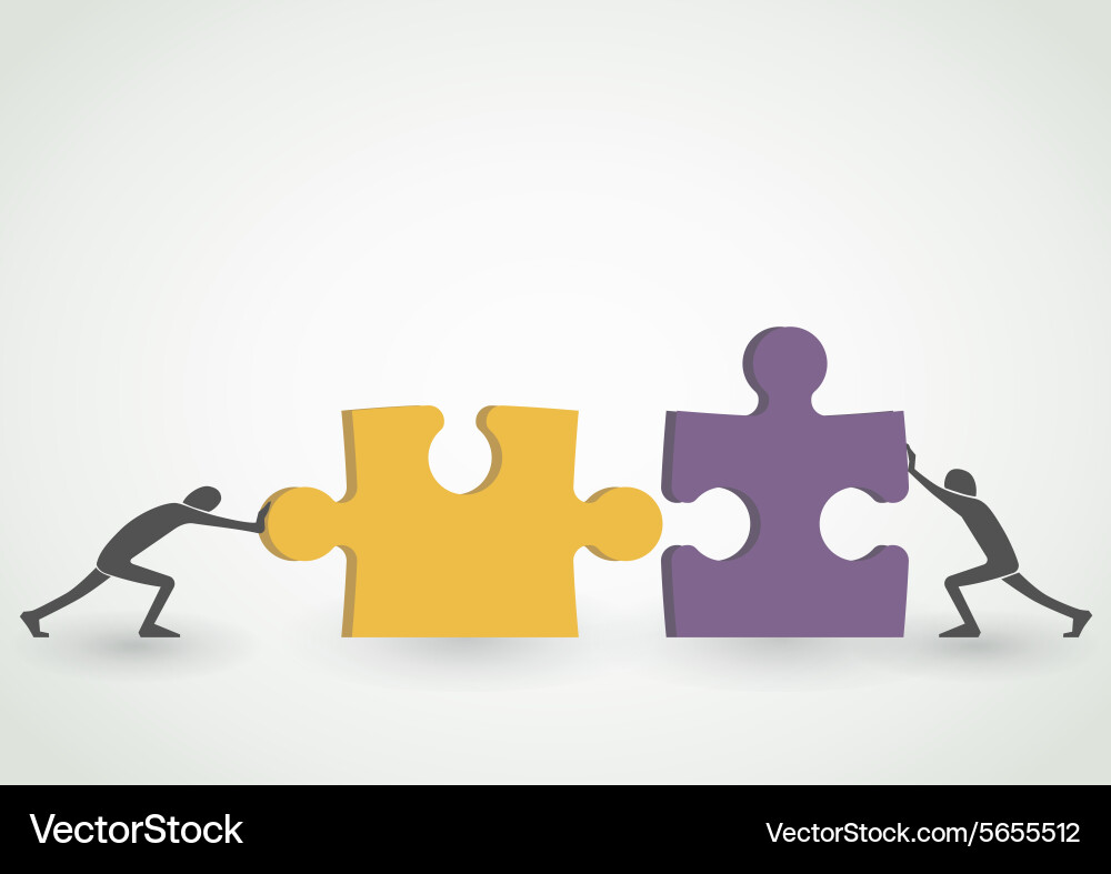 Puzzle Connection: Teamwork Concept vector image