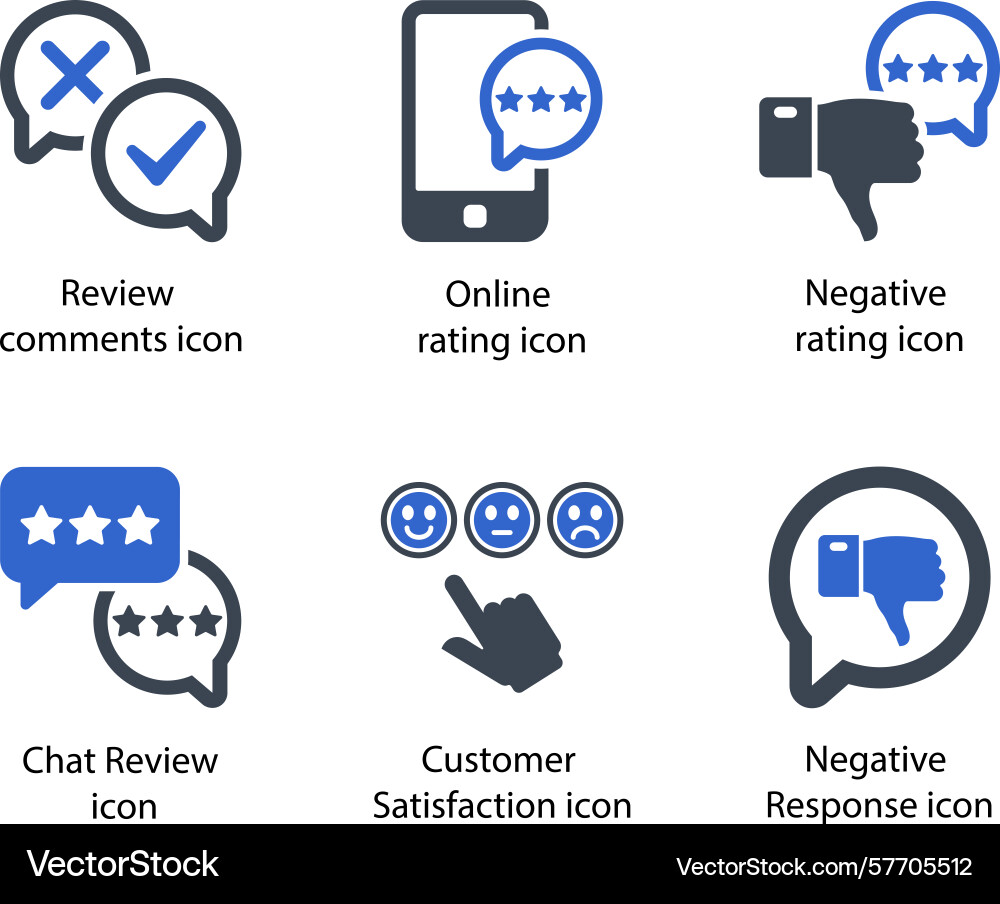 Review comments rating negative chat vector image