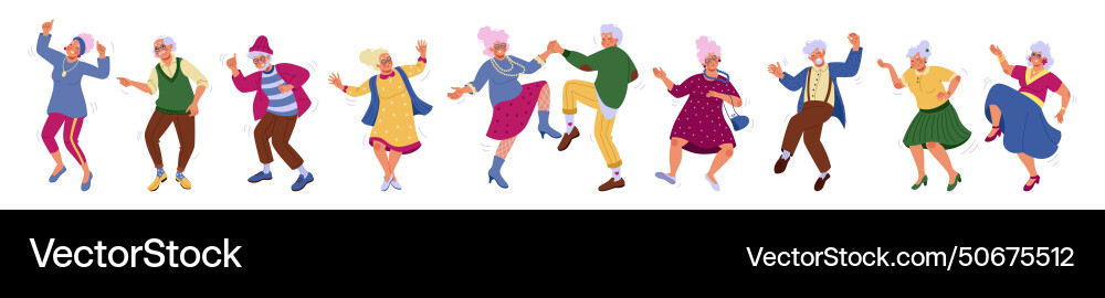 Senior Dancers Dancing Together vector image