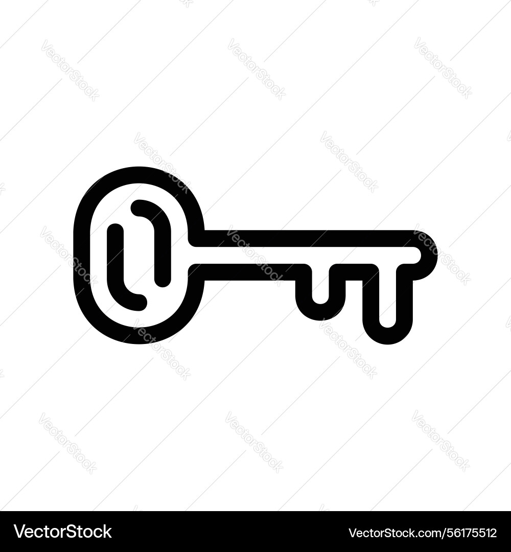 Simple outline key icon symbol for access Simple outline key icon symbol for access vector image