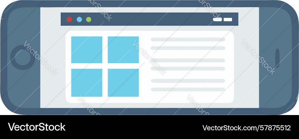Smartphone with web browser icon online access Vector Image