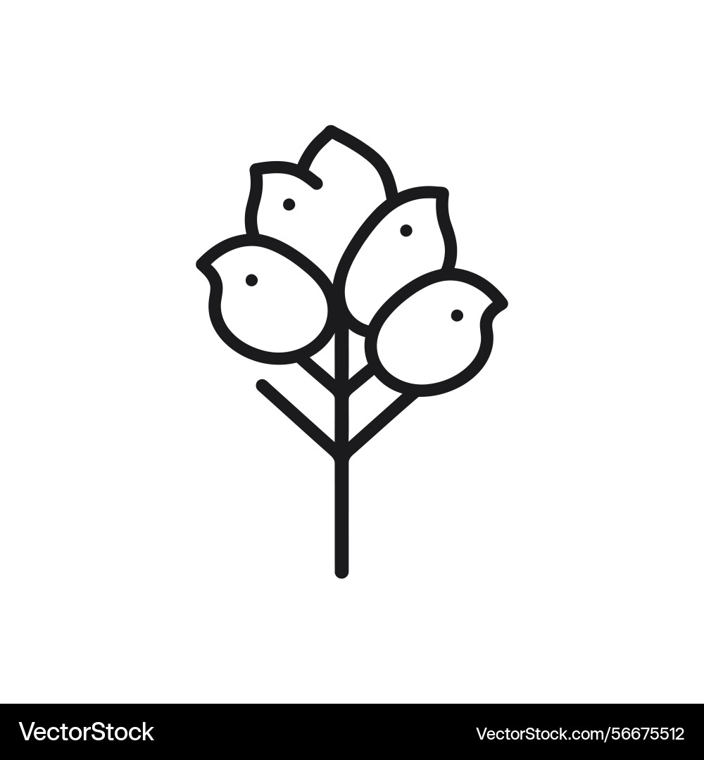 Stylized tree icon with simple line design Vector Image