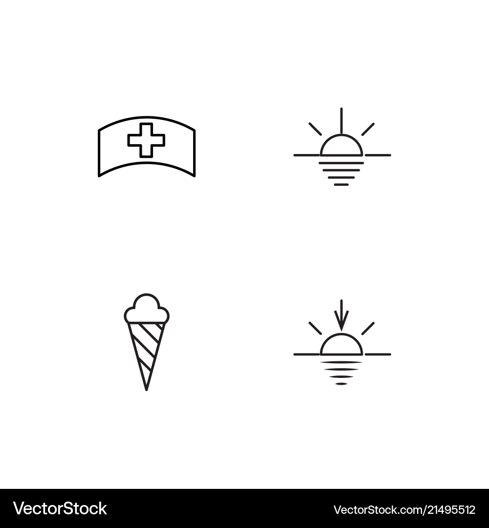 Summer linear icons set simple outline Vector Image