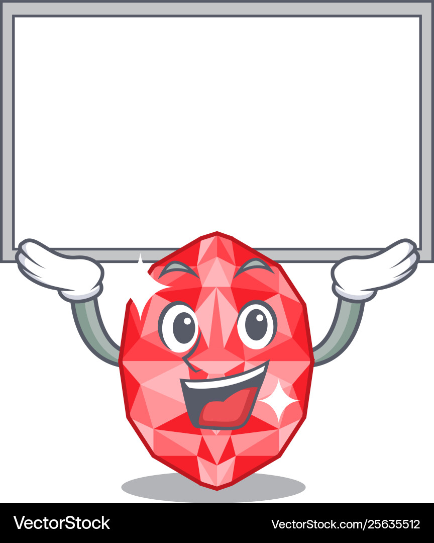 Up board ruby gems in a cartoon box Up board ruby gems in a cartoon box Vector Image