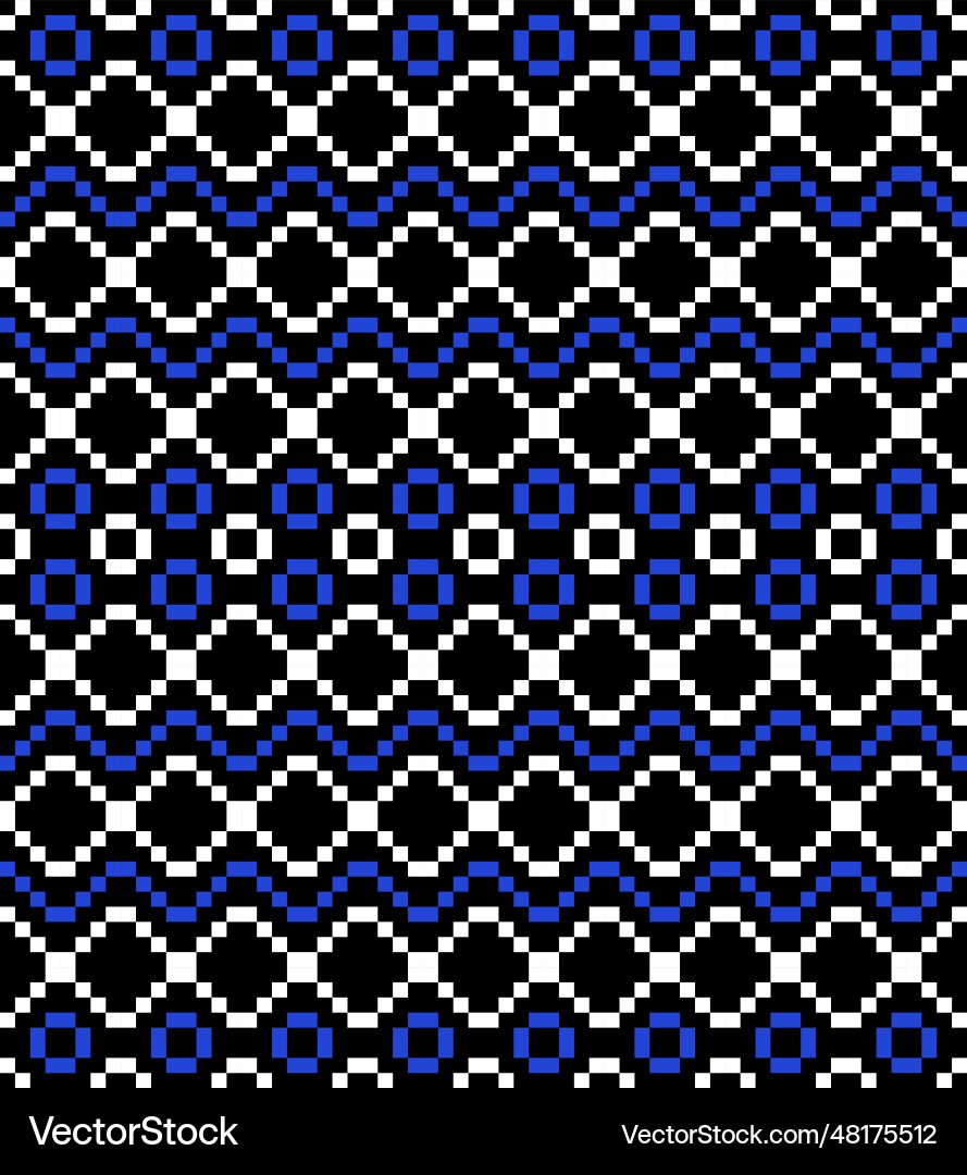 Wavy seamless pattern in pixel style Vector Image