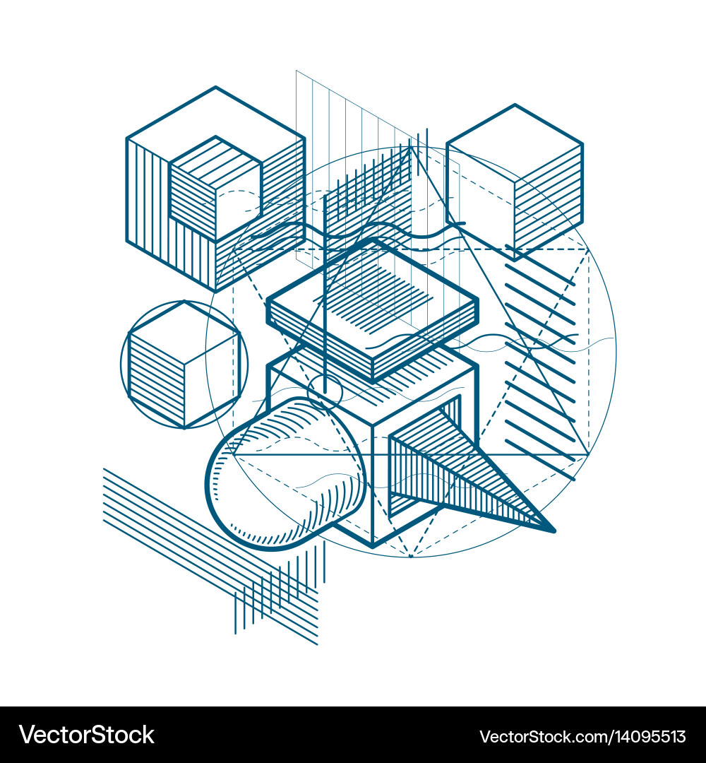 Abstract background with isometric lines Vector Image