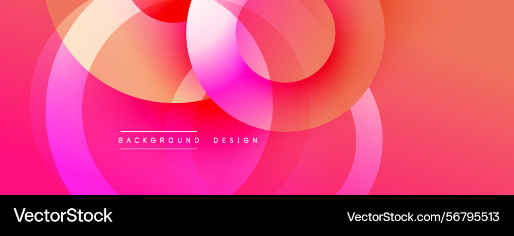 Abstract vibrant circles overlap creating flowing Abstract vibrant circles overlap creating flowing Vector Image