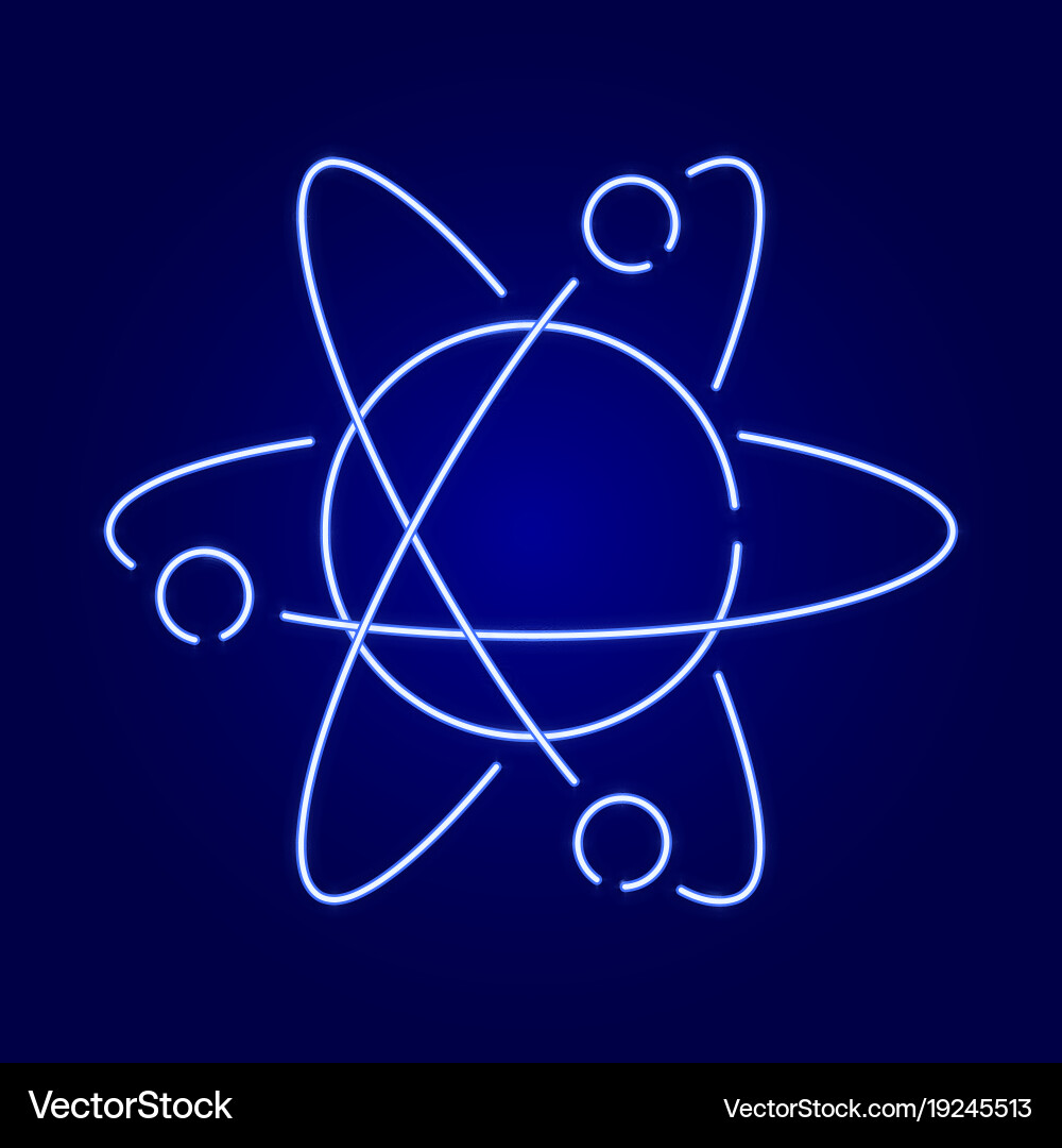 Atom icon with orbits the nucleus and electrons Vector Image