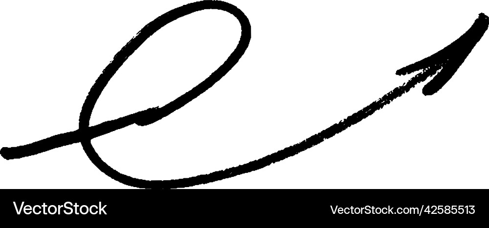 Brushstroke arrow smooth two loop up hand drawn Brushstroke arrow smooth two loop up hand drawn Vector Image