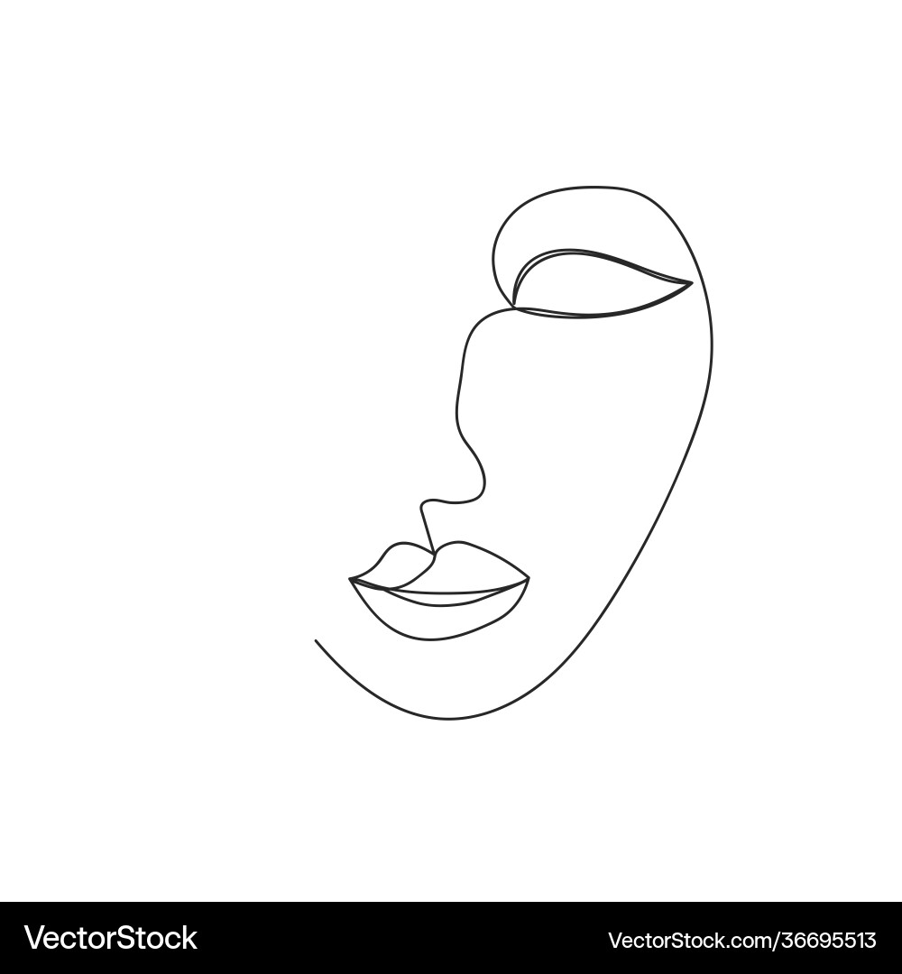 Continuous line drawing set faces Vector Image