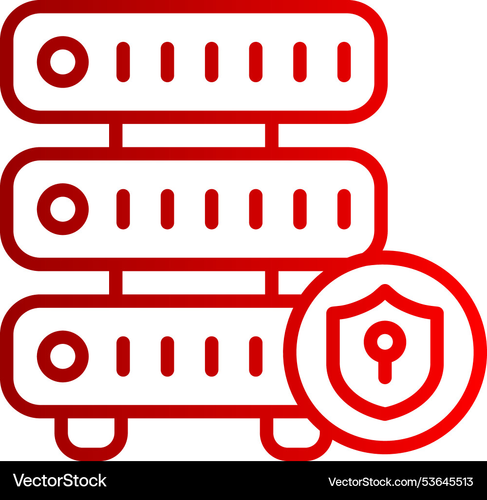 Data security line gradient icon vector image