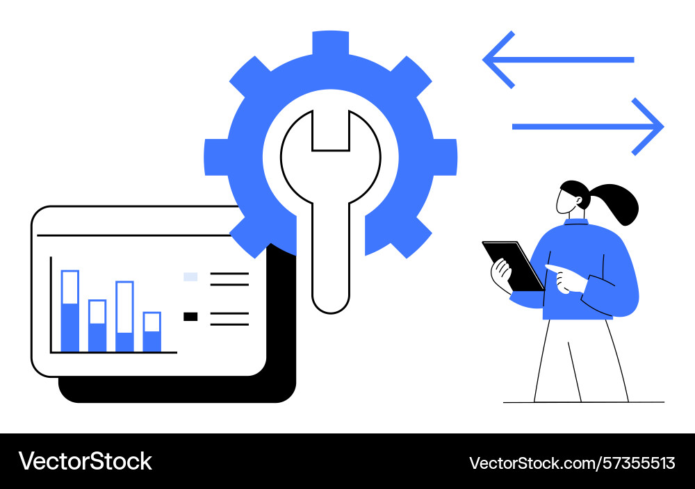 Digital data management and system configuration Digital data management and system configuration vector image