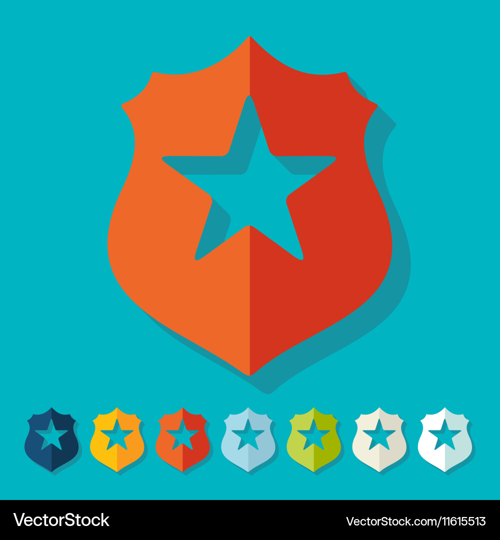 Flat design police badge Vector Image