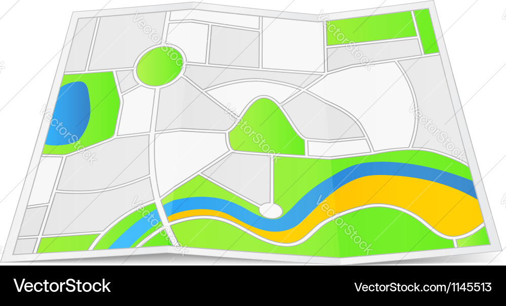 Folded Paper Map Vector Image
