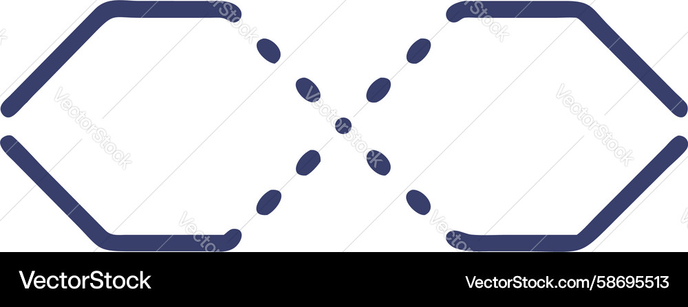 Hexagon Interlocking Frame Vector Image