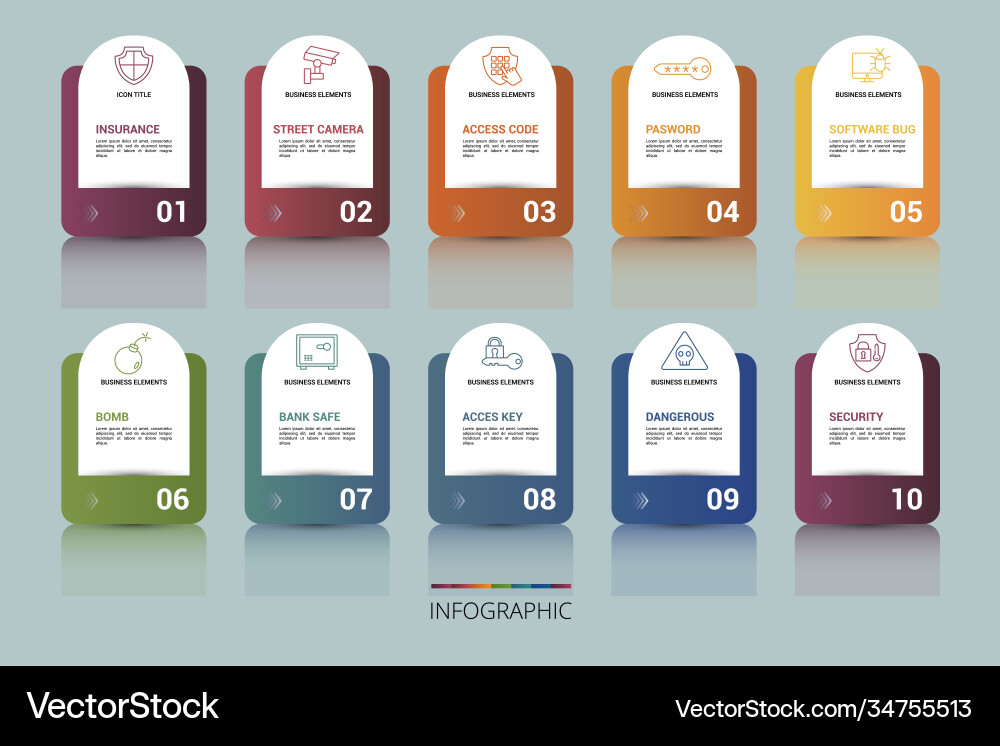 Infographic security template icons in different Vector Image