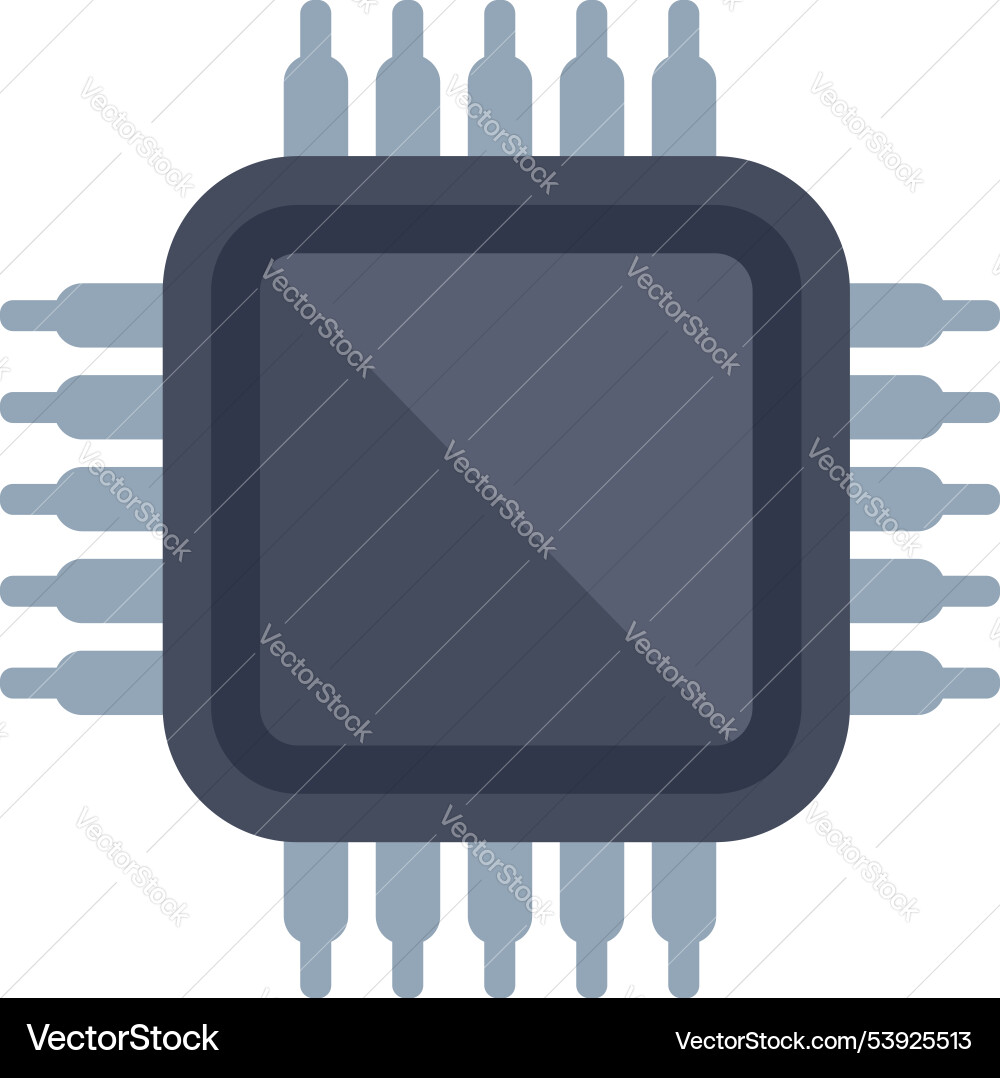 Microchip cpu processor icon showing data Vector Image