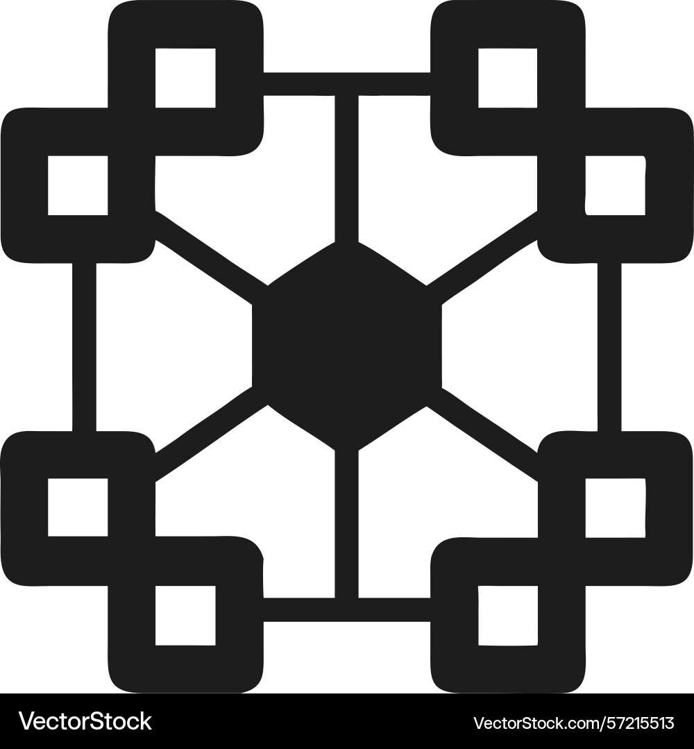 Modern geometric design with hexagon and squares Vector Image