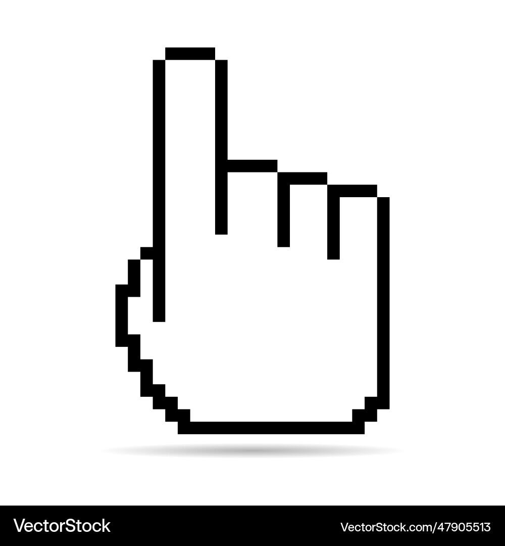 Mouse cursor pixel shadow icon web click symbol Vector Image