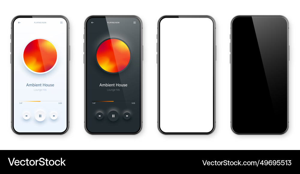 Online audio player user interface smartphone app Online audio player user interface smartphone app vector image