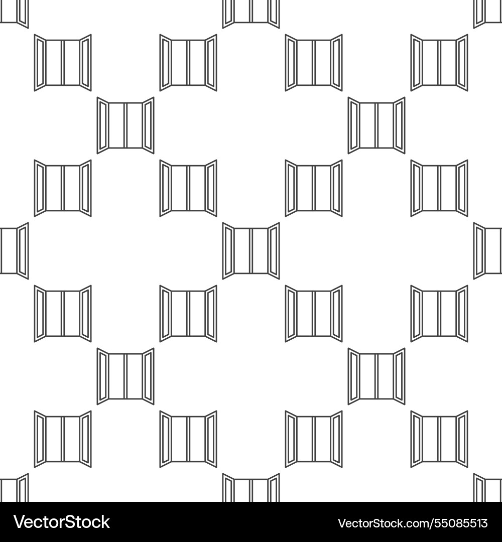 Opened window outline seamless pattern Opened window outline seamless pattern vector image