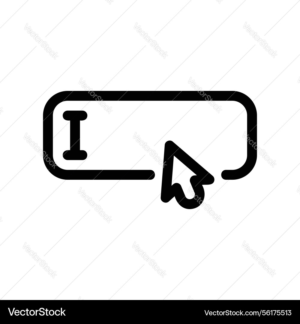 Outline text input field with cursor indicating vector image