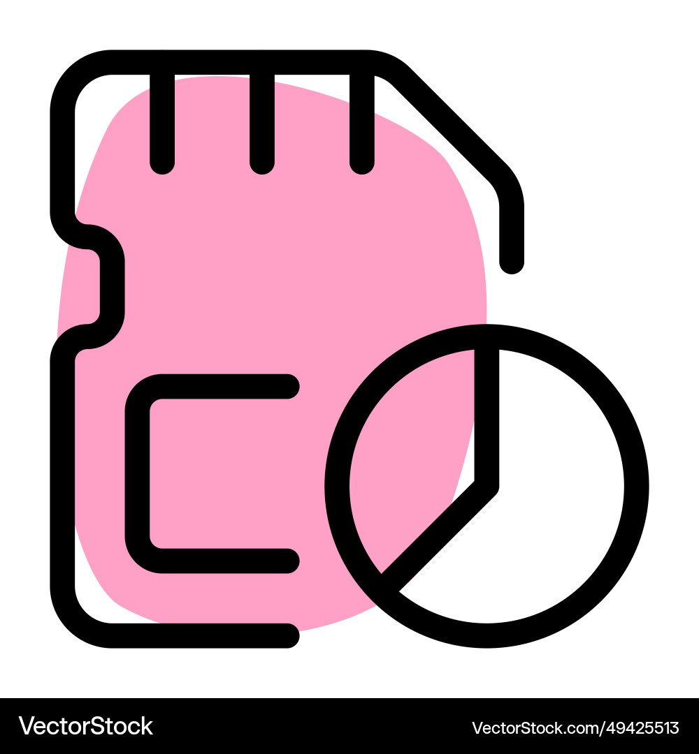 Pie chart sd card storage usage Vector Image