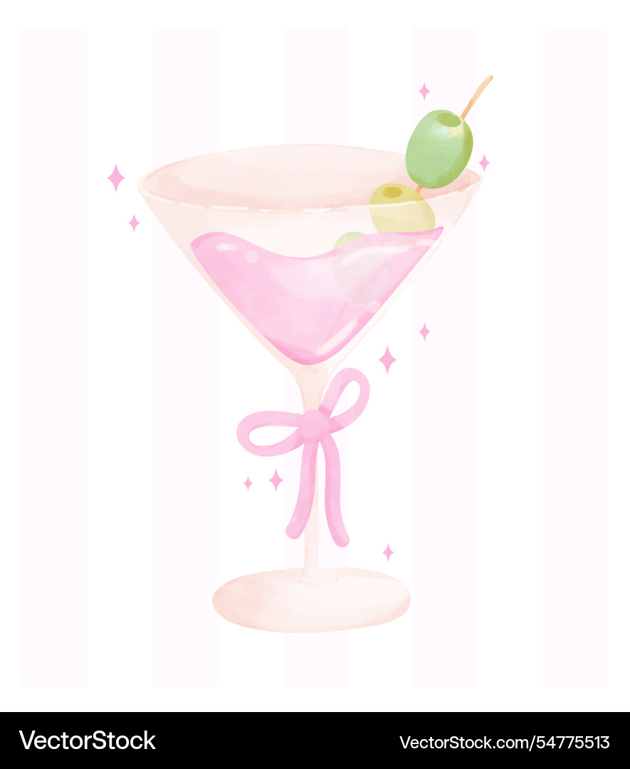 Preppy pastel coquette martini mit olieve Preppy pastel coquette martini mit olieve vektorbild