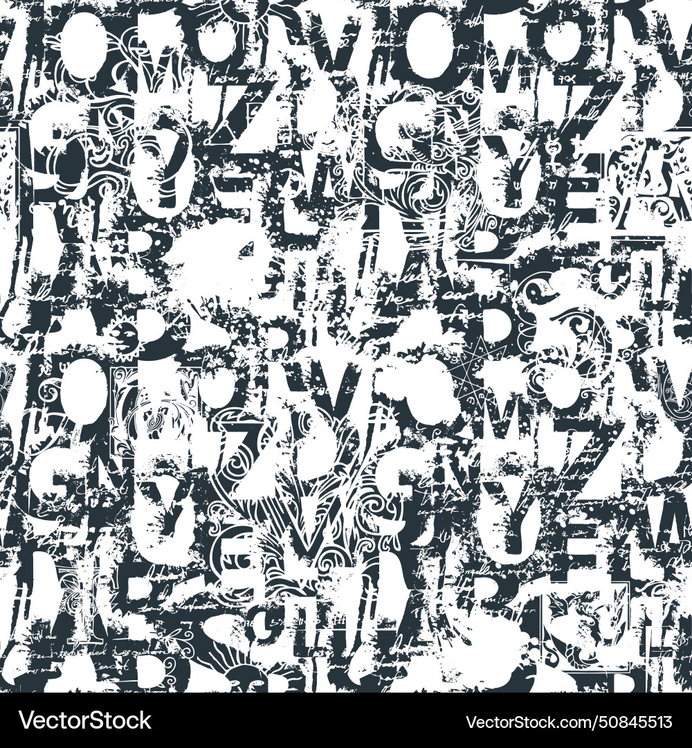 Seamless pattern with alphabet letters Royalty Free Vector