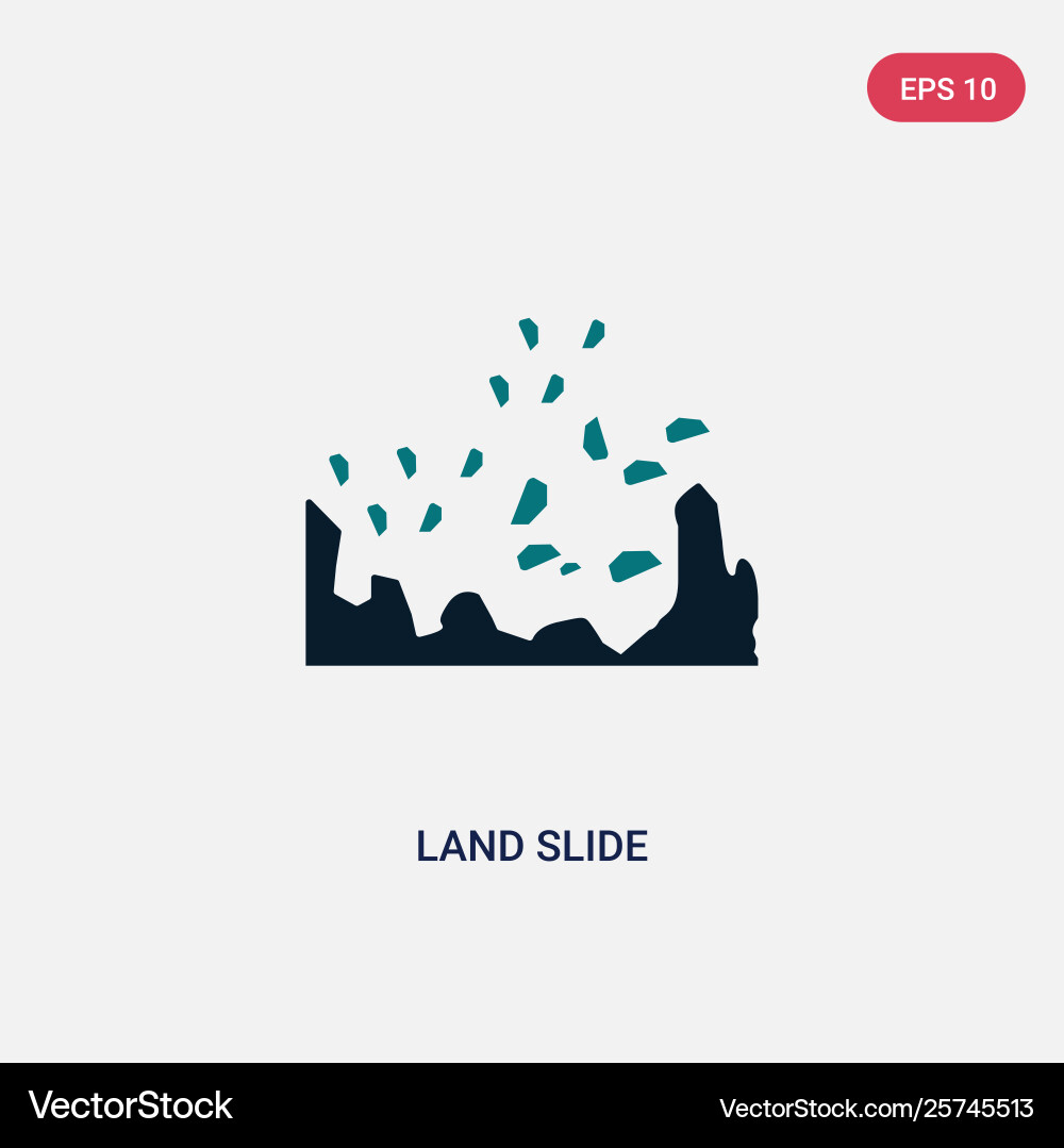 Two color land slide icon from maps and flags Vector Image