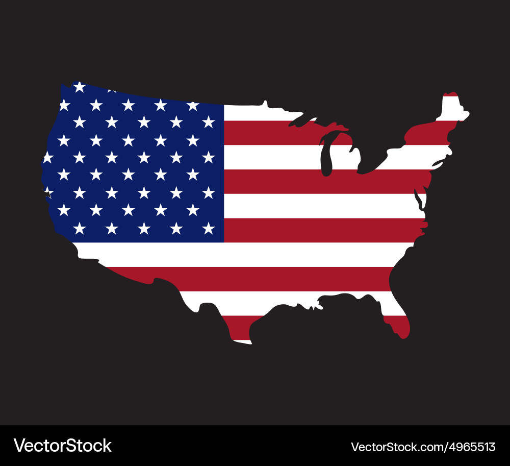 Usa map on flag Royalty Free Vector Image - VectorStock